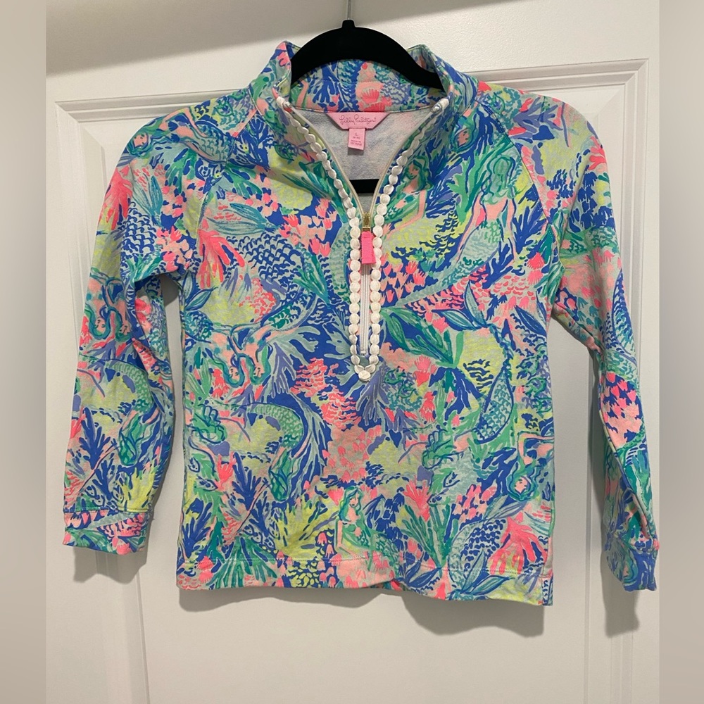 Lily Pulitzer Girls Popover long sleeve sweatshirt L 8/10